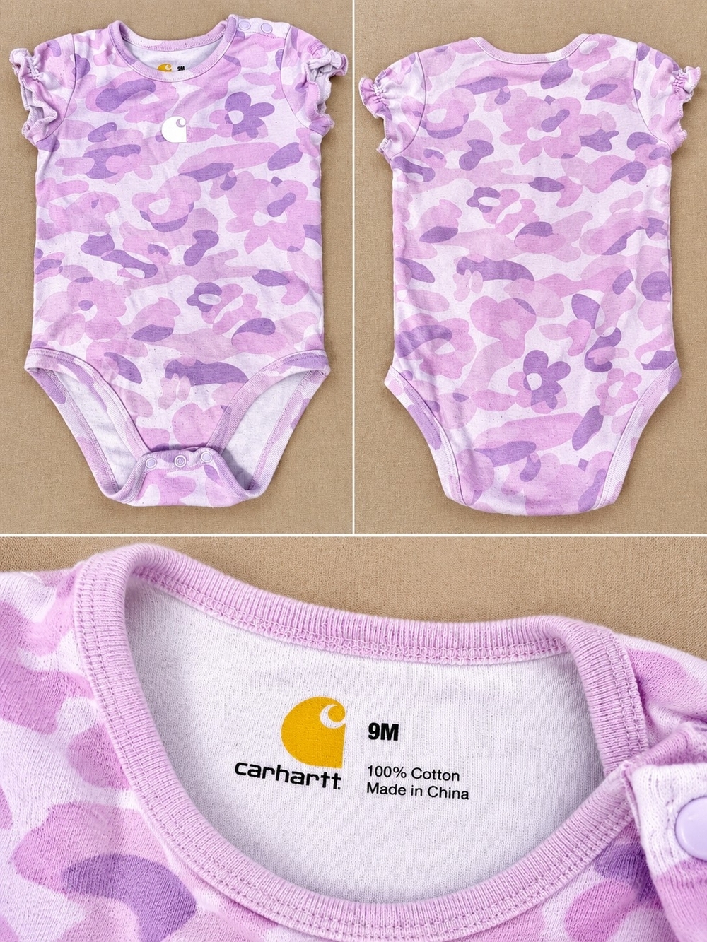 Carhartt Pink & Purple Camo Baby One-Piece Bodysuit